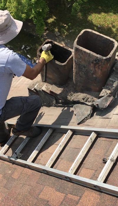 New chimney rebuild and re-line New aluminum flashing @a1dependable.llc