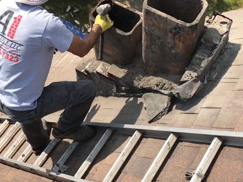 New chimney rebuild and re-line New aluminum flashing @a1dependable.llc