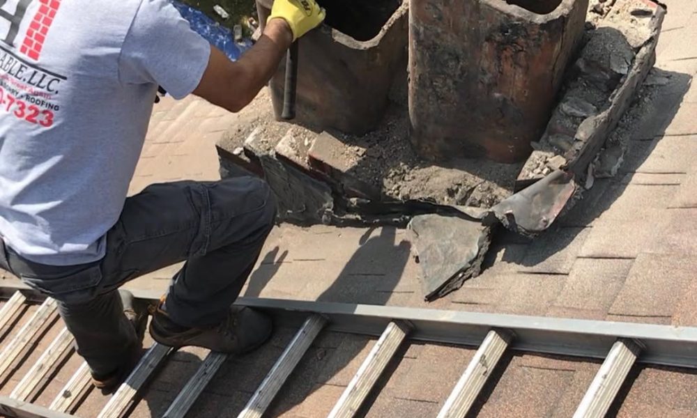 New chimney rebuild and re-line New aluminum flashing @a1dependable.llc